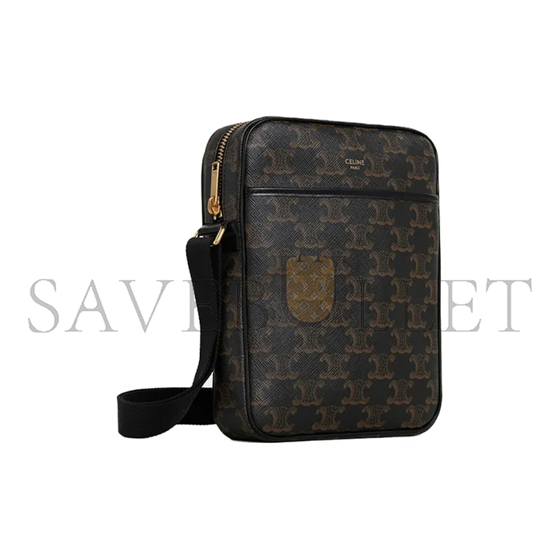 Ce**e small messenger bag in triomphe canvas and calfskin 190872bsz.38no (20.5*15.5*4.5cm)