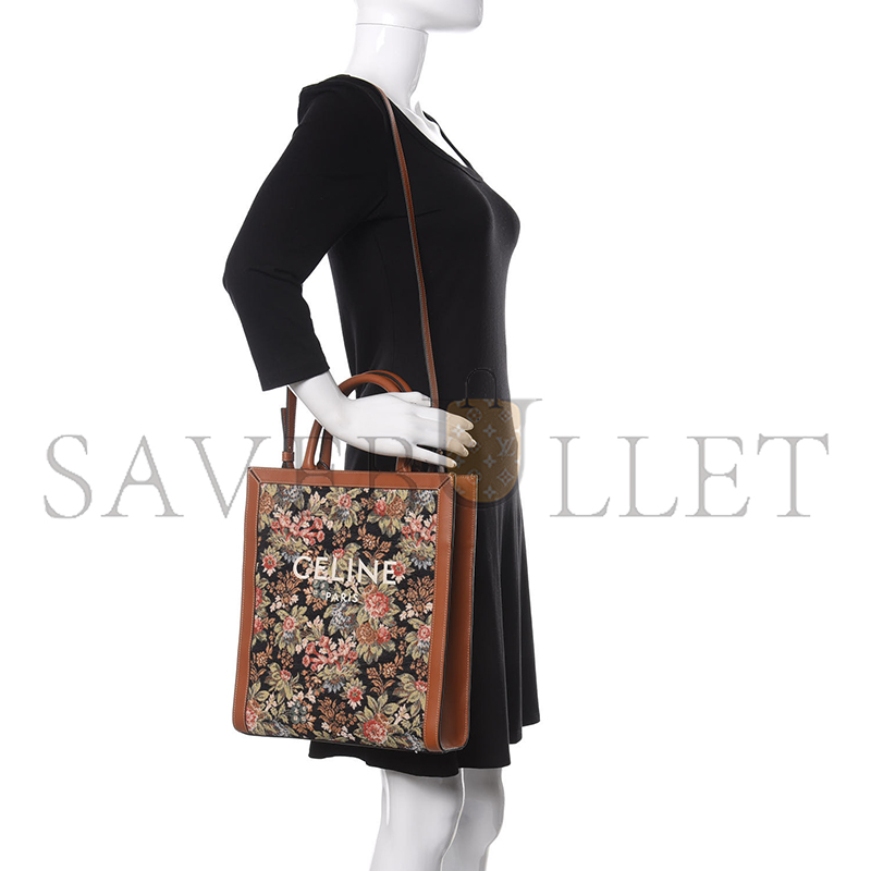 Ce**e small tote in cabas floral jacquard and cowhide 192082cxg.19rv (32*29*8cm)