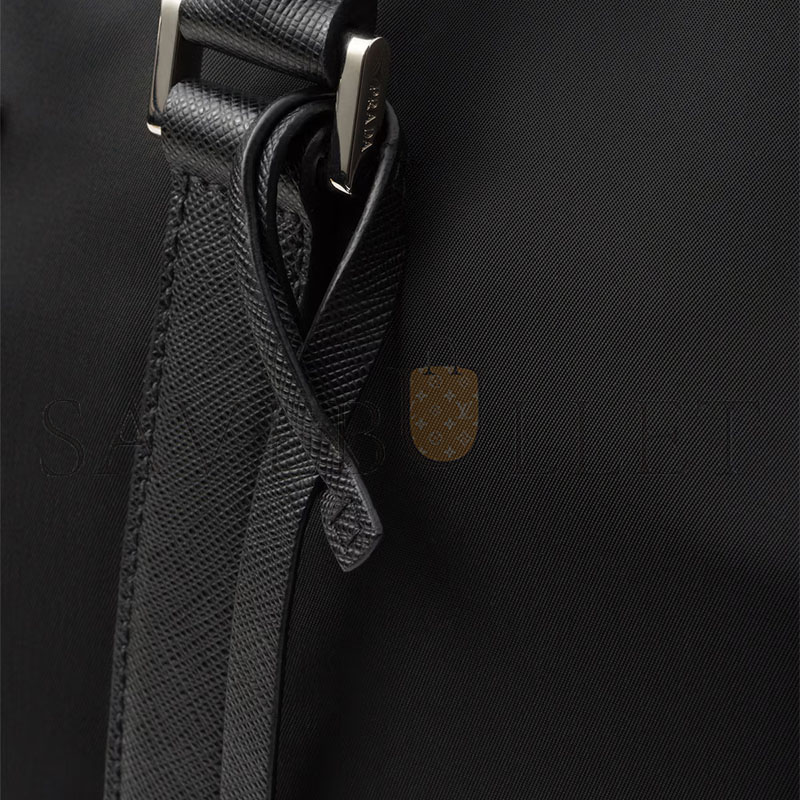 Pra*a re-nylon and saffiano leather duffel bag 2vc014 (45*27*23cm)