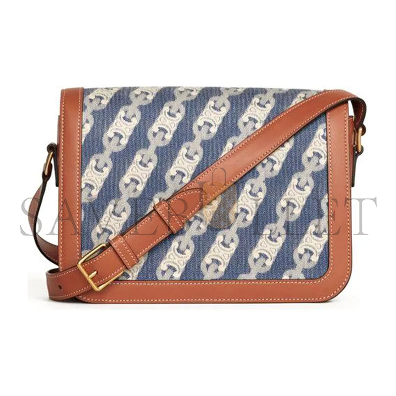 Ce**e medium classique triomphe bag in jacquard and natural calfskin 191242ckp.07at (22.5*16.5*7.5cm)