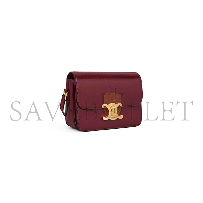 CELIN SMALL TEEN TRIOMPHE BAG IN SHINY CALFSKIN 188423BF4.28LB (18.5*14*6cm)