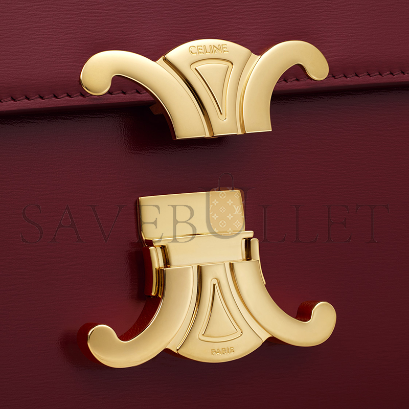 CELIN SMALL TEEN TRIOMPHE BAG IN SHINY CALFSKIN 188423BF4.28LB (18.5*14*6cm)