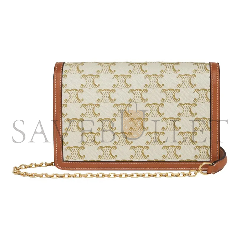 Ce**e chain wallet in triomphe canvas and calfskin 10h422db5.01ta (19.5*13*4cm)