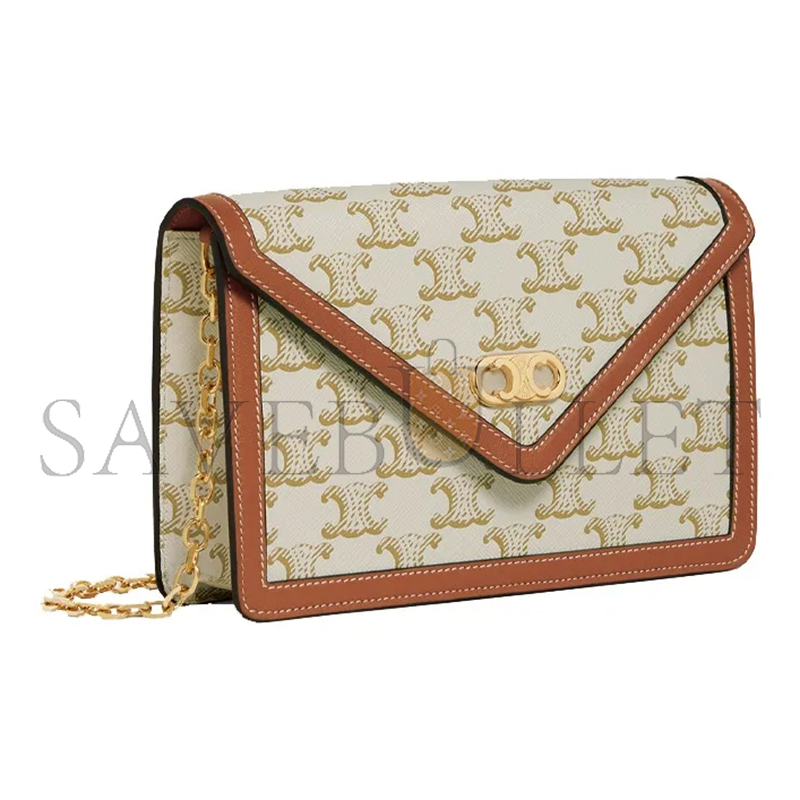 Ce**e chain wallet in triomphe canvas and calfskin 10h422db5.01ta (19.5*13*4cm)