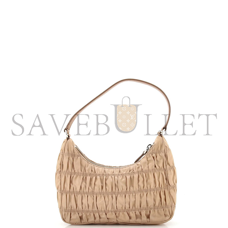 Pra*a tessuto nylon gaufre shoulder bag menta 1ne204 (22*13*6cm)