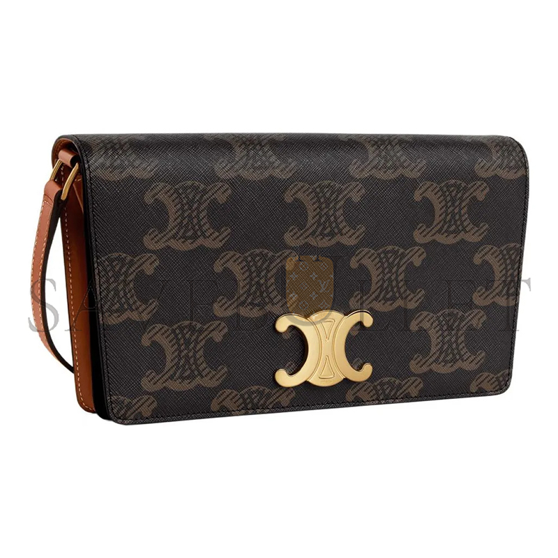 Ce**e shoulder bag in trapeze triomphe metal snap calfskin 199282epp.04lu (26.2*14.5*2cm)