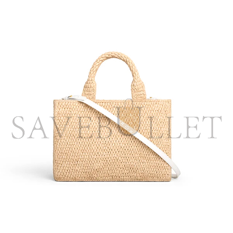 Ce**e small cabas thais in raffia and calfskin 116302ff7.01bc (27*19*13cm)