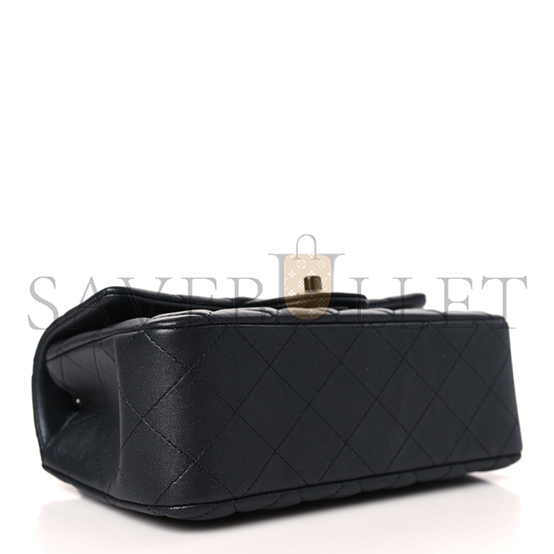 Ch*el master lambskin quilted mini rectangular flap so black 1312602 (20*12*6cm)