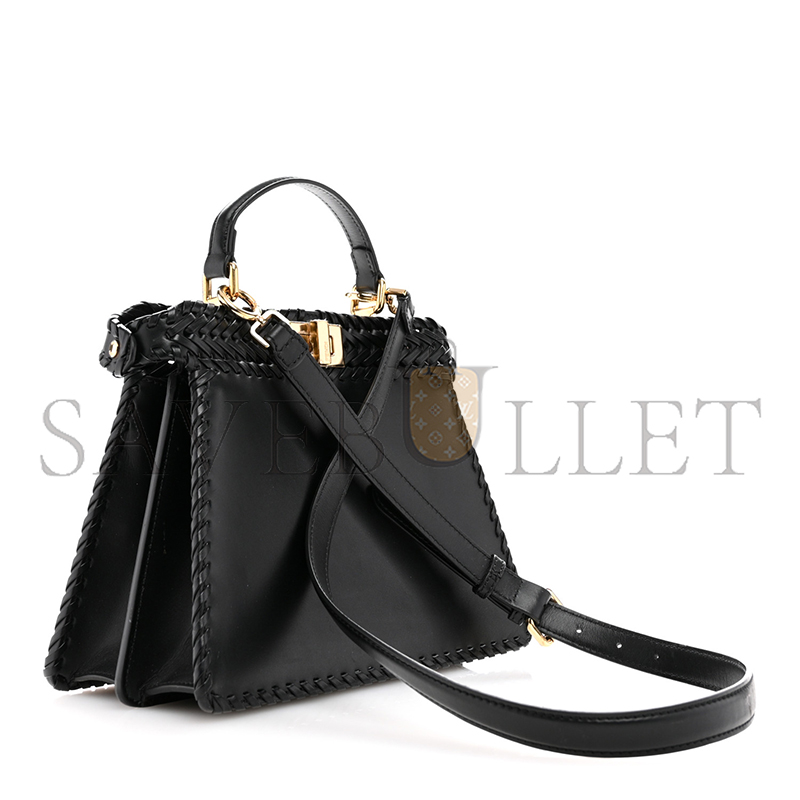 F**di peekaboo iseeu small black interlace leather bag 8bn327aydje1tvp (27*21*11cm)