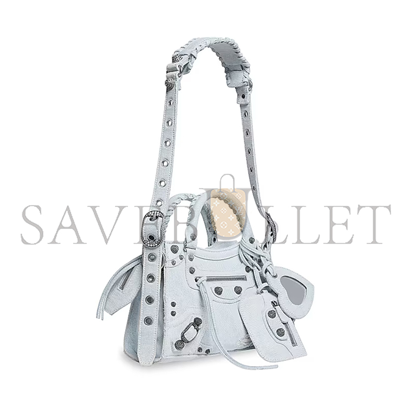 Ba*len*cia*ga small neo cagole city in denim light blue 700940210b08104 (25.9*17.8*11.4cm)