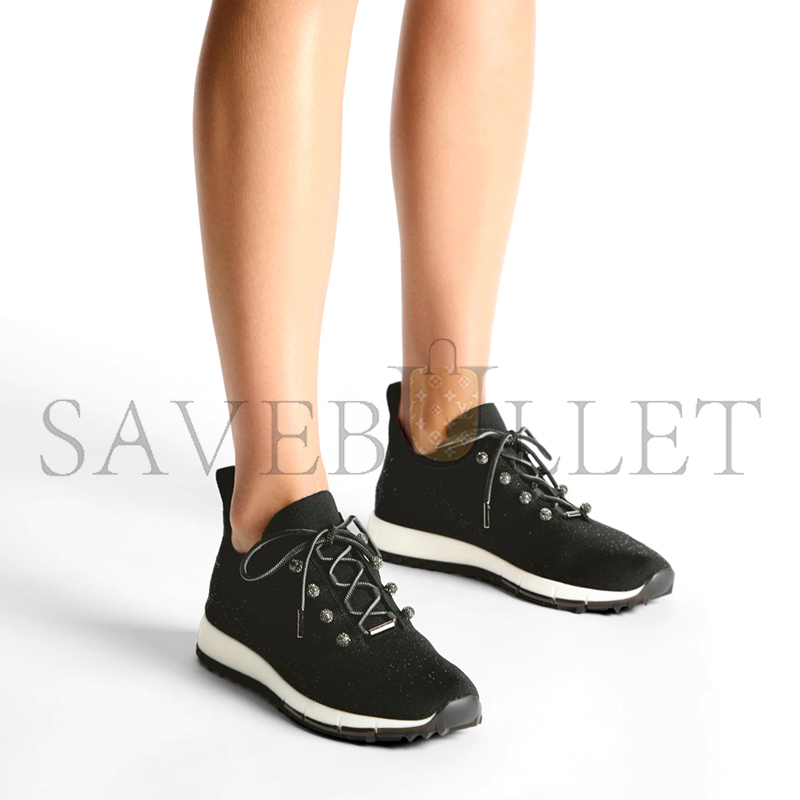 Ji*y Ch* veles black sequin knit trainers velesbnv