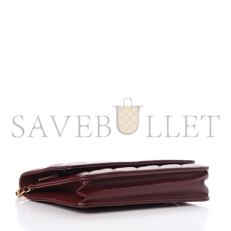 Ch*el classic wallet on chain grained shiny calfskin ap4241 (19.5*12*4cm)