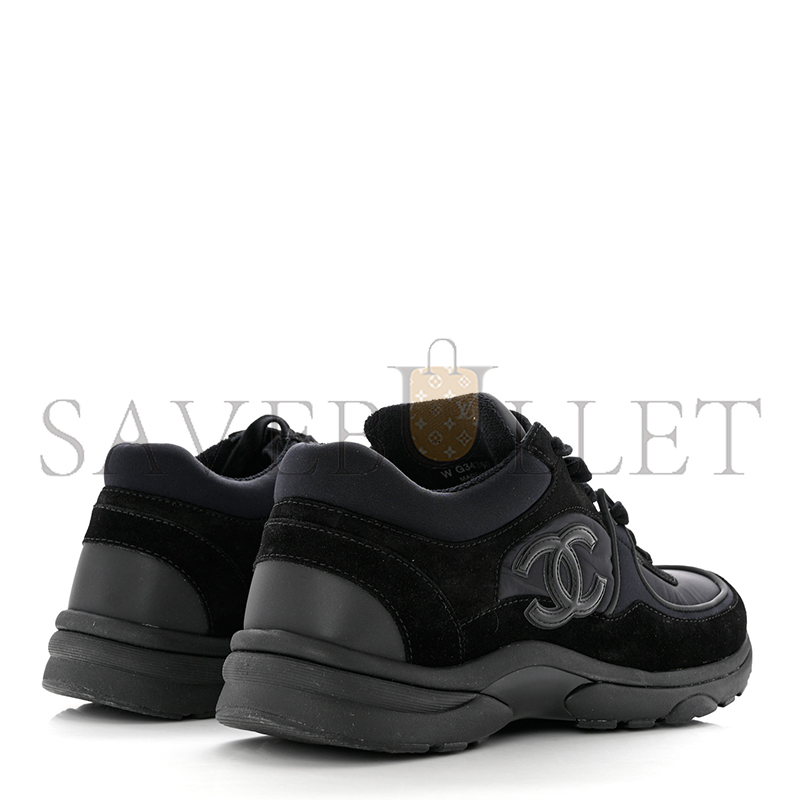 Ch*el fabric calfskin suede cc sneakers 1211339