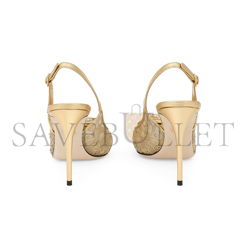 DOLCE & GABBANA RAINBOW LACE SLINGBACKS IN LUREX LACE CG0712AQ54480997