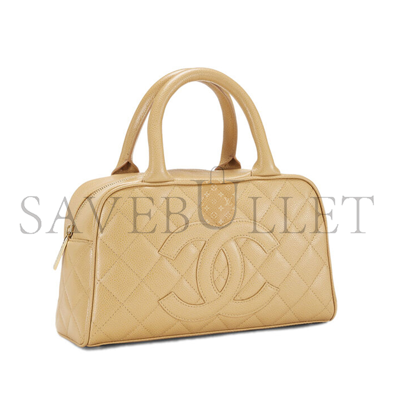 Ch**el master beige quilted caviar bowler small 71302 (25*15*7cm)