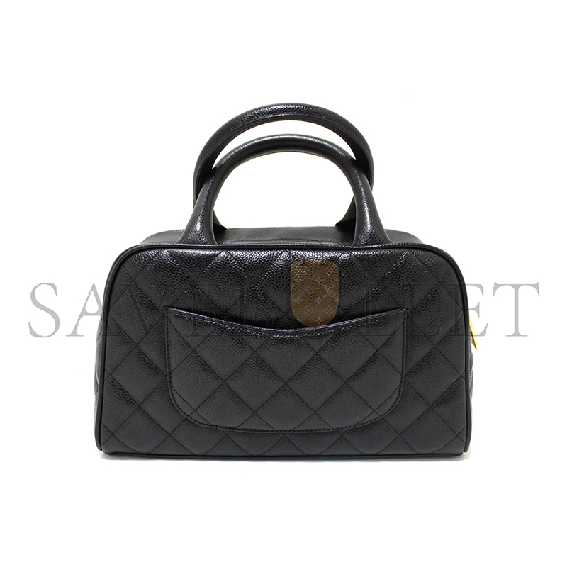 Ch**el black caviar small bowler handbag 71303 (25*15*7cm)