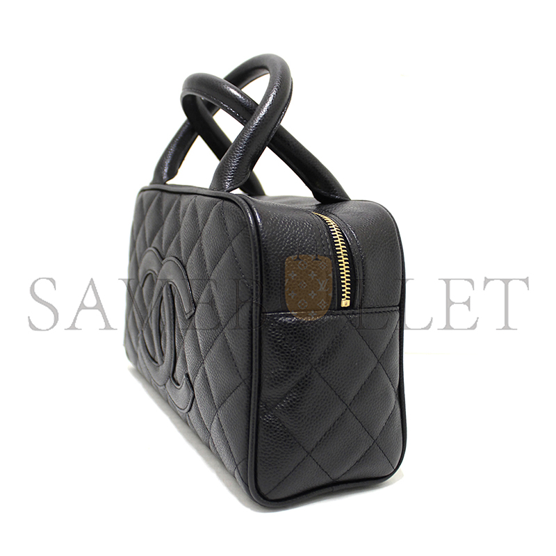 Ch**el black caviar small bowler handbag 71303 (25*15*7cm)