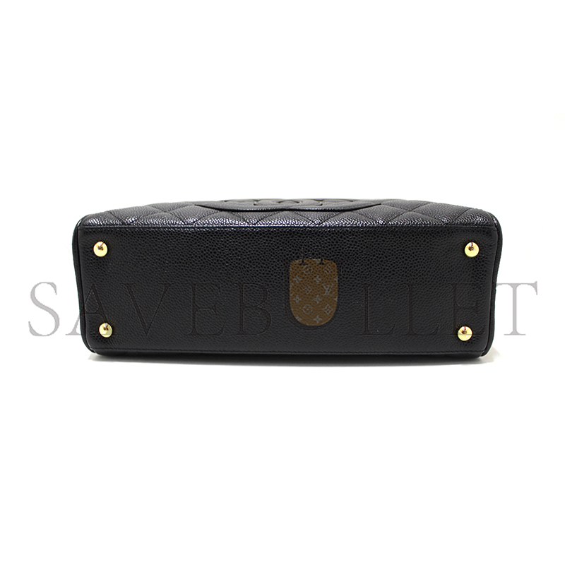 Ch**el black caviar small bowler handbag 71303 (25*15*7cm)