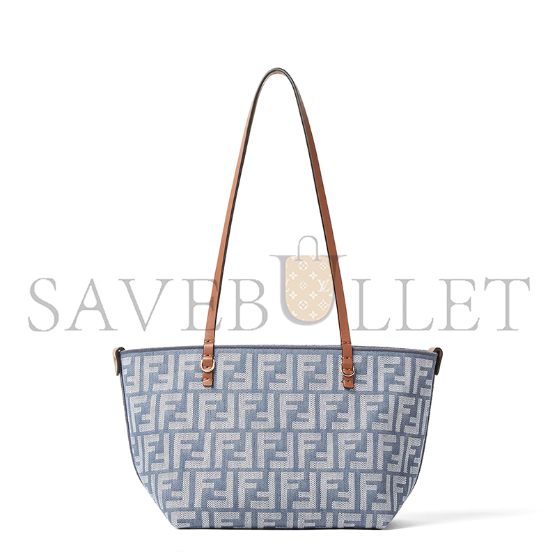 f**di small roll blue De*1m-effect ff jacquard reversible shopper 8bh424aut4f1sxq (23*19.5*15cm)