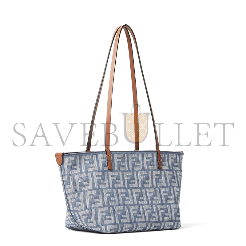 f**di small roll blue De*1m-effect ff jacquard reversible shopper 8bh424aut4f1sxq (23*19.5*15cm)