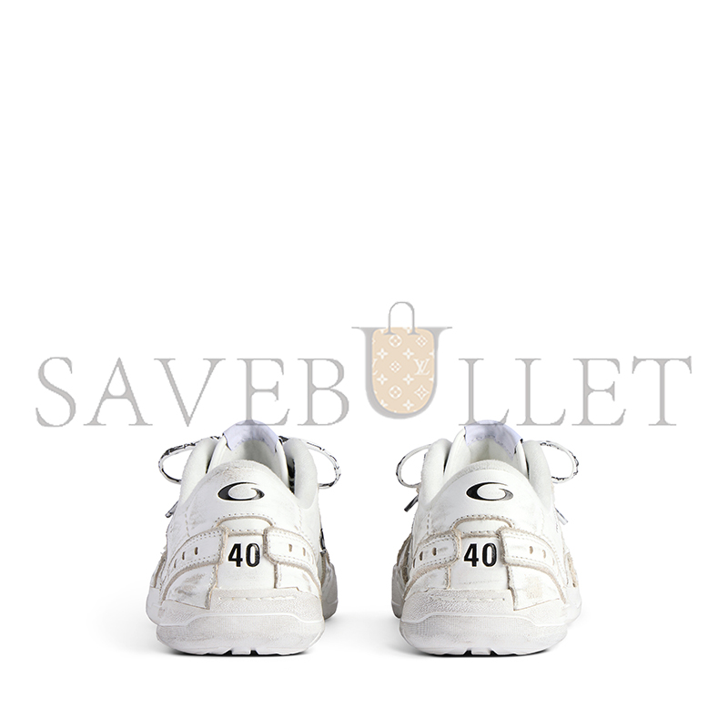 Ba1en*iaga HAMPTONS MEDIUM WORN-OUT SNEAKER IN WHITE 841763WCURS9000