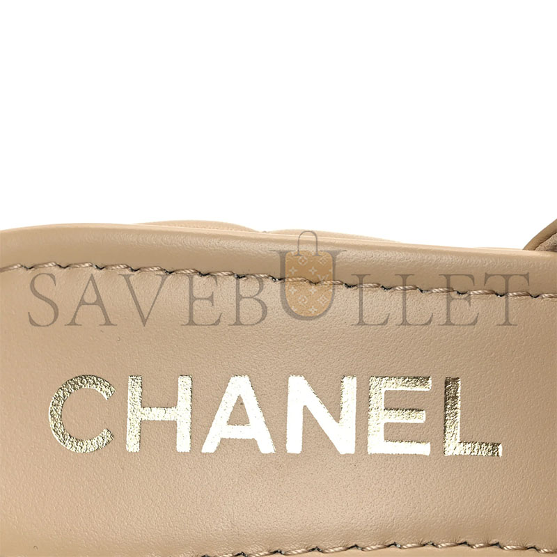 Ch**el LAMBSKIN QUILTED CC PLATFORM MULES