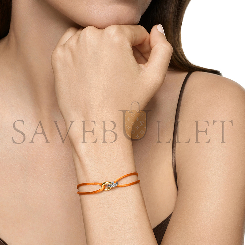 Dau1d Yvrm*n SCULPTED CABLE LINKED CORD BRACELET B18445 S4ORG