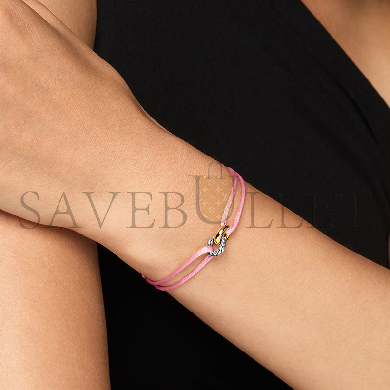 Dau1d Yvrm*n SCULPTED CABLE LINKED CORD BRACELET B18445 S4PNK