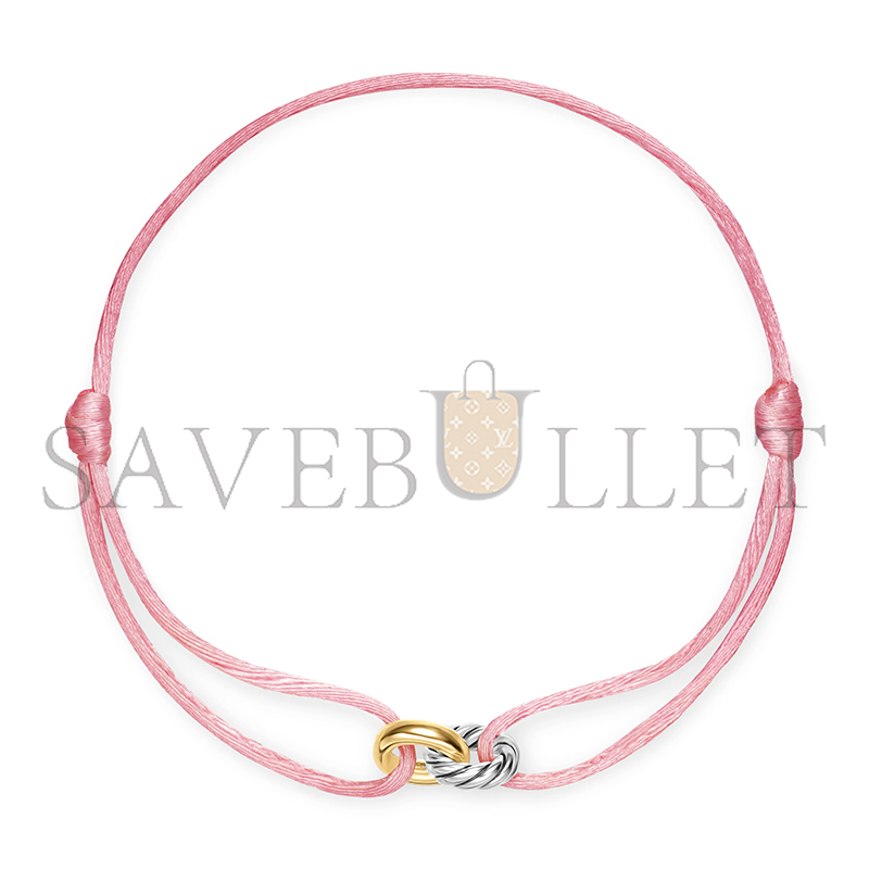 Dau1d Yvrm*n SCULPTED CABLE LINKED CORD BRACELET B18445 S4PNK