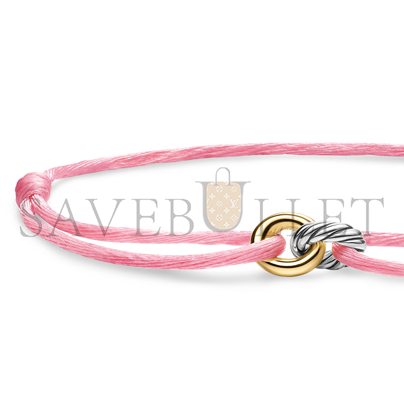 Dau1d Yvrm*n SCULPTED CABLE LINKED CORD BRACELET B18445 S4PNK