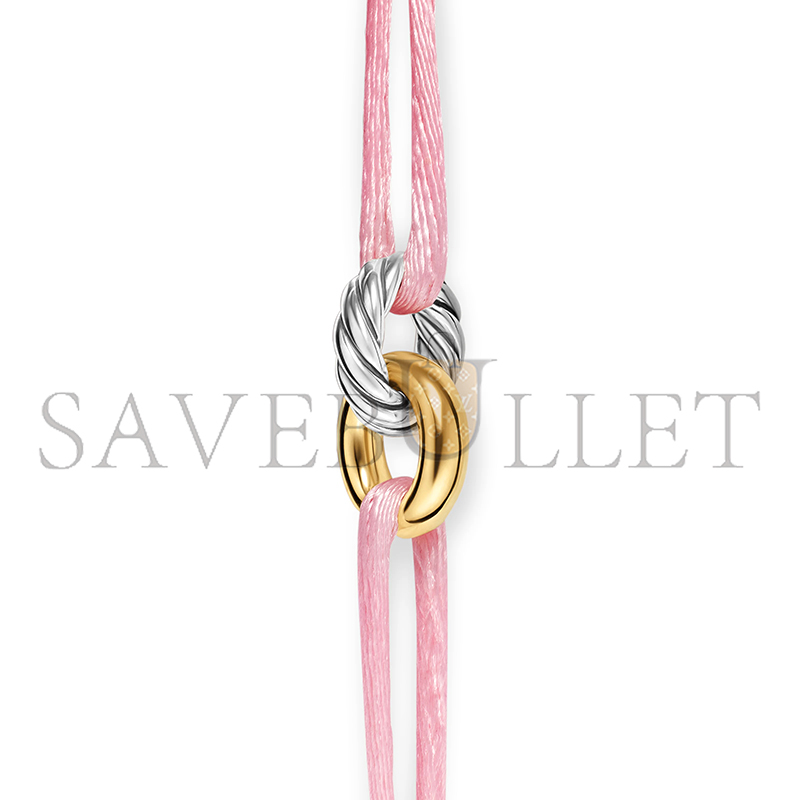 Dau1d Yvrm*n SCULPTED CABLE LINKED CORD BRACELET B18445 S4PNK