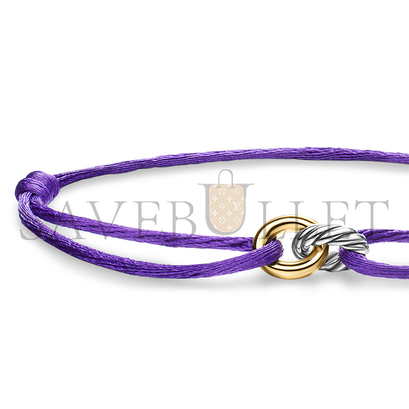 Dau1d Yvrm*n SCULPTED CABLE LINKED CORD BRACELET B18445 S4PUR