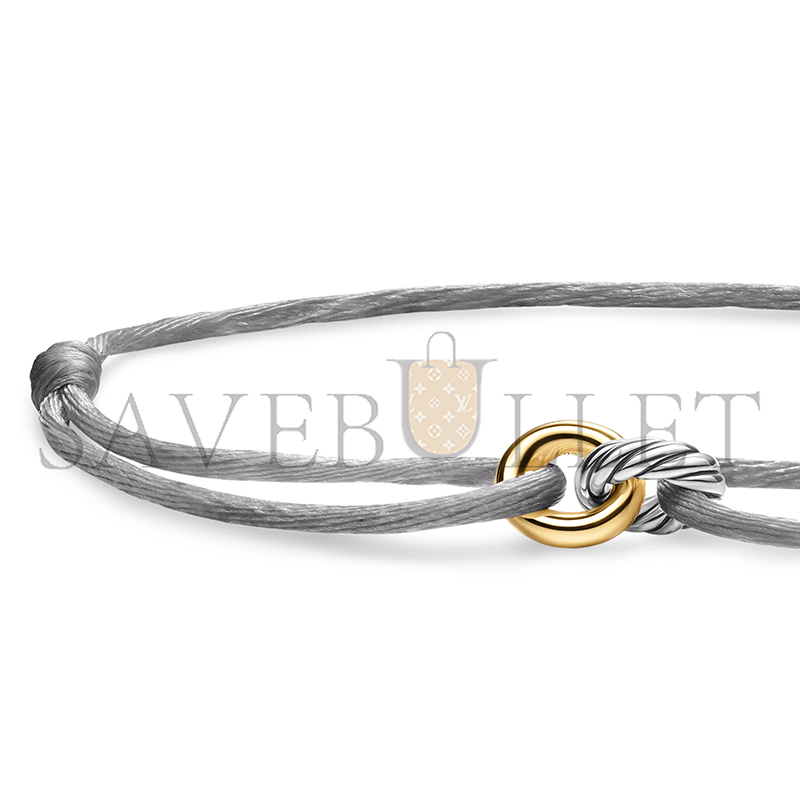Dau1d Yvrm*n SCULPTED CABLE LINKED CORD BRACELET B18445 S4SIL