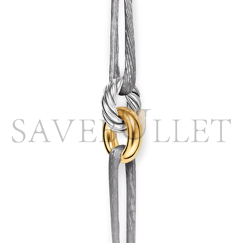 Dau1d Yvrm*n SCULPTED CABLE LINKED CORD BRACELET B18445 S4SIL