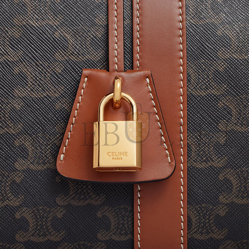 Ce1i*e medium travel bag in triomphe canvas and calfskin 190662cas.04lu (45*24*21cm)