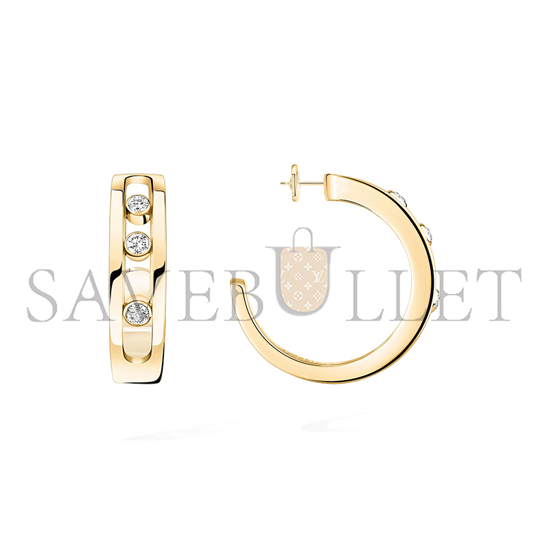 Mes1kaa move hoop earrings yellow gold d1am0nd earrings 04407-yg