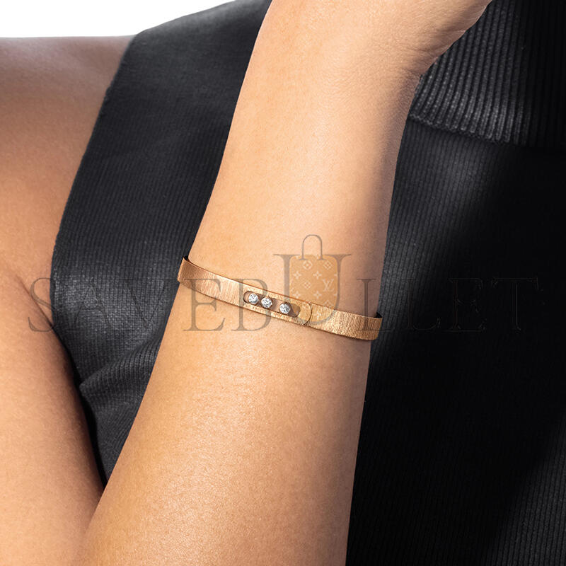Mes1kaa move noa ciselÉ bangle pink gold d1am0nd bracelet 14481-pg