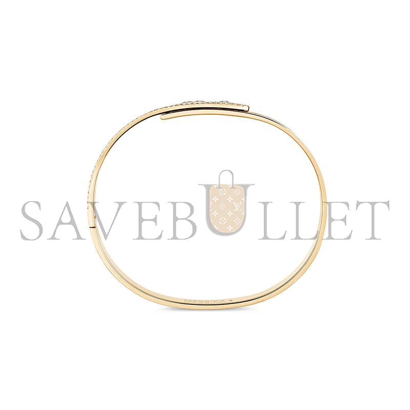 Mes1kaa move noa ciselÉ half pavÉ bangle yellow gold d1am0nd bracelet 14501-yg