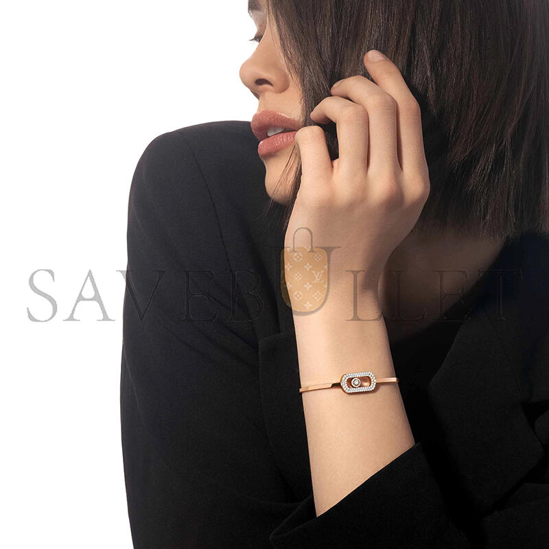 Mes1kaa so move pavÉ bangle pink gold d1am0nd bracelet 13428-pg