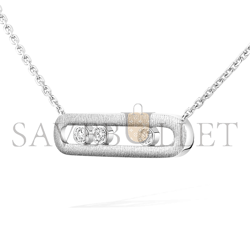 Mes1kaa move classique ciselÉ necklace white gold d1am0nd necklace 14667-wg