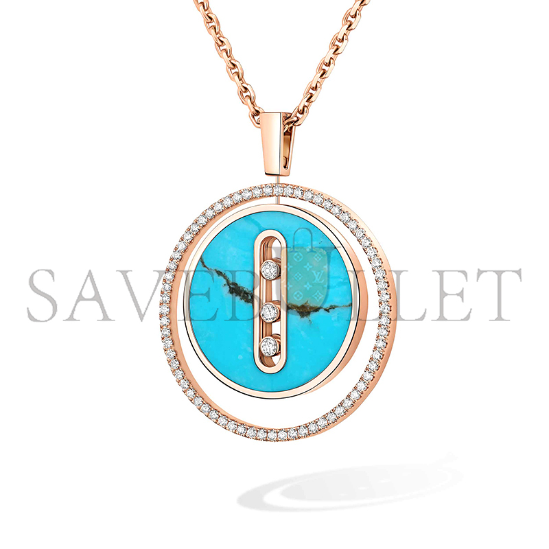 Mes1kaa lucky move turquoise necklace medium pink gold d1am0nd necklace 10836-pg