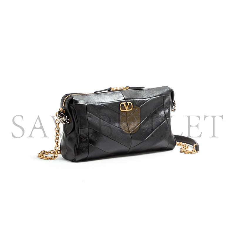 Va1e*ntin0 garavani panthea small shoulder bag in nappa leather with a chevron pattern 8w2b0s99uyf_0no (24*14*6cm)