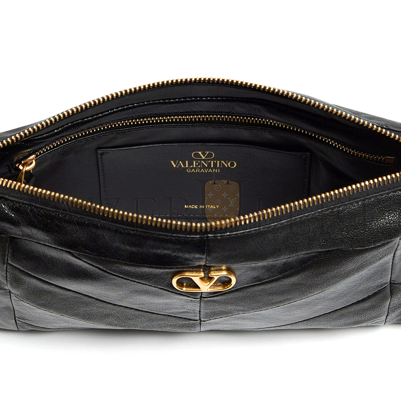 Va1e*ntin0 garavani panthea small shoulder bag in nappa leather with a chevron pattern 8w2b0s99uyf_0no (24*14*6cm)