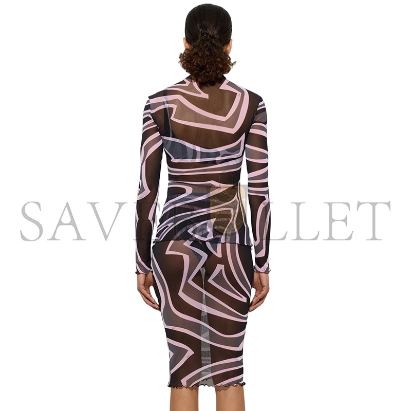 PUCCI LABIRINTO PRINT MIDI SKIRT IN TULLE 5UJV105U749047