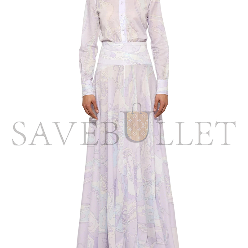 PUCCI ORCHIDEE PRINT LONG COTTON SKIRT 5URW335U734015