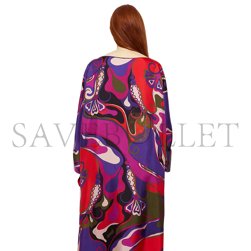 PUCCI ORCHIDEE PRINT LONG SILK KAFTAN 5URL665U731017