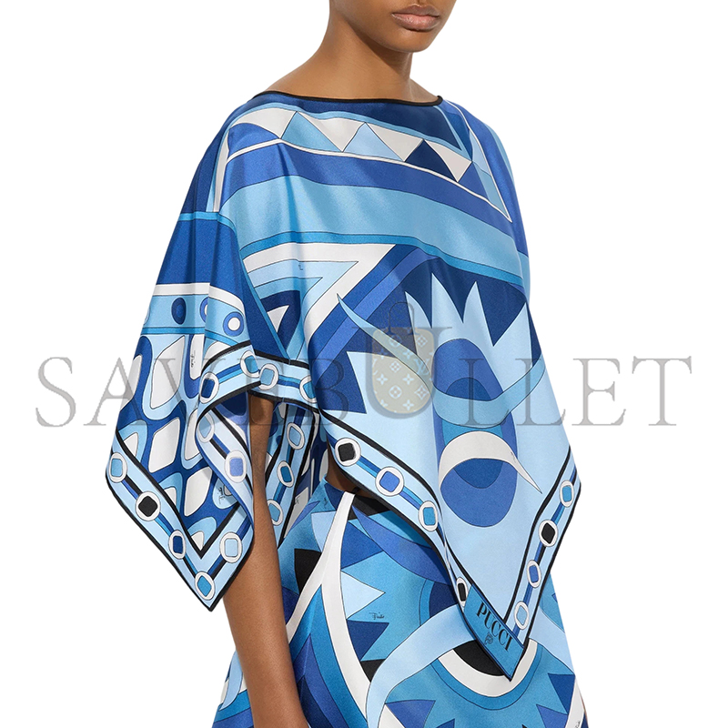 PUCCI VIVARA PRINT CAPE BLOUSE 5URM985U816P22