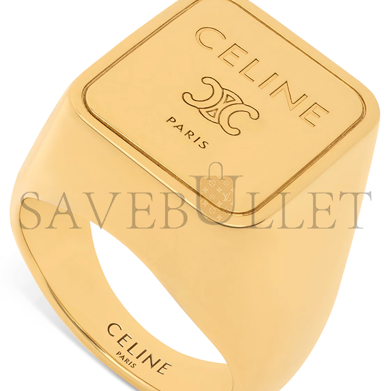 Ce1i*e TRIOMPHE SQUARE SIGNET RING B104W6BRA.35OR