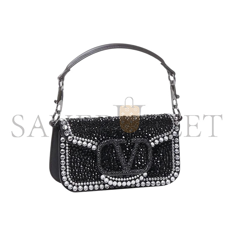 Va1e*ntin0 small garavani loco shoulder bag with rhinestones (20*11*5cm)