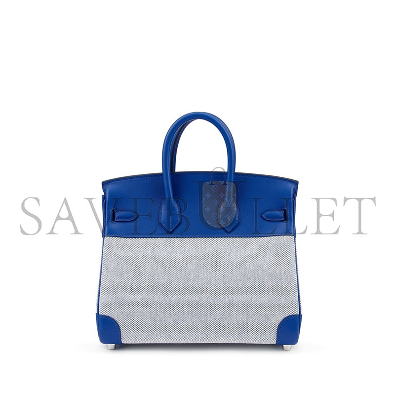 H**me5 bleu france swift and toile birkin 25 palladium hardware (25*20*13cm)